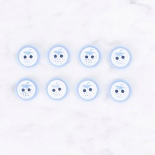 Tbl Dekor Loren Crafts 8 Li Çilek Mavi Düğme - 0487