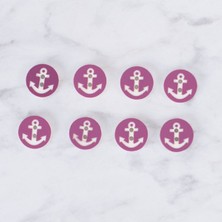 Tbl Dekor Loren Crafts 8 Li Çapa Mor Düğme - 0427