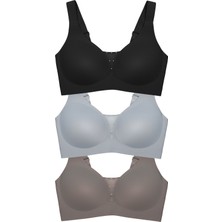 Cottonhill Seamless Bra - Balance | Lazer Kesim Taşlı Dikişsiz Toparlayıcı Büyük Beden Kadın Sütyen 3lü Paket-2
