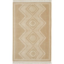 Cool Halı Anatolia Hasır Rengi Bohem Otantik Makinede Yıkanabilir Retro Rustik İnce Yazlık Vintage Halı Kilim