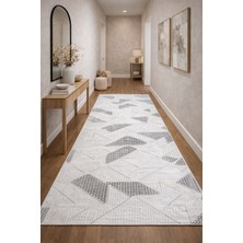 Babil Home Kaymaz Tabanlı Kesme  Salon Koridor Mutfak Yatak Odası Halısı 3023 Gri