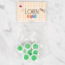 Tbl Dekor Loren Crafts 8 Li Yeşil Gülen Yüz Düğme - 638