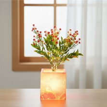 Tbl Dekor Işıklı Yapay Çiçek – Pembe Saksılı LED Dekoratif Bitki, Masaüstü ve Ev Ofis Aydınlatmalı Süs Bitkisi