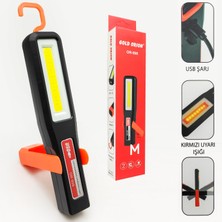 Gold Orion Gold Orıon OR-998 El Feneri Şarjlı Mıknatıslı Beyaz Cob LED + Kırmızı Işık Uyarı