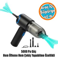 Nzb Şarjlı Araç Içi Süpürge Portatif 60 W 5000 Pa USB Ofis Süpürme Hava Üfleyici Top Balon Yatak Şişirme