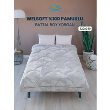 Uysal Yorgan Welsoft Akfil Midye Desen Battal Boy Yorgan GRİ