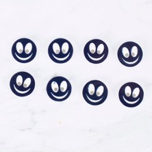 Tbl Dekor Loren Crafts 8 Li Gülen Yüz Siyah Düğme - 0522