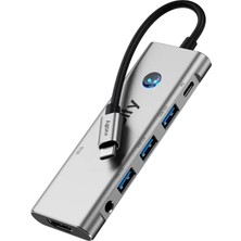 Volty Type-C To HDMI Çoğaltıcı Hub 6 In 1 | 4K 60Hz, 100W Pd, Ses Portu, Sd/tf (V0301006)