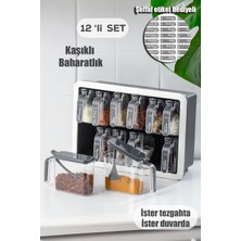 Feyza Design 12LI Standlı Baharat Saklama Kabı Seti, Pratik ve Şık Tasarım