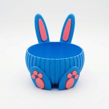 Atatuğ Hediyelik Sevimli Tavşan Tasarımlı Dekoratif Hediye Sepeti ve Masaüstü Şekerlik