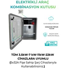 Nuvion Elektrikli Araç Şarj Panosu 22KW - Schneider Sigortalı & Prizli Kombinasyon Kutusu
