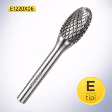Gfb (1 Adet) Karbür E Tipi Kalıpçı Freze Oval Gövdeli Ucu 12X20 mm E1220X06 Saklama Kutusunda Freze