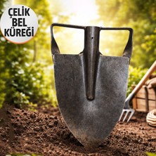 Badem10 Sapsız Toprak Bel Küreği Çelik Dayanıklı Bahçe Küreği Toprak Kazma Bahçe Küreği Profesyonel Kullanım