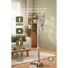 Başkenttekno Kablosuz Katlanabilir Hafif Uv Işıklı Dikey Şarjlı Süpürge 300W 21KPA CSVC-100