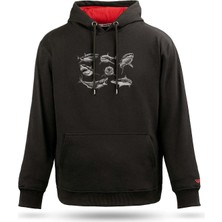 Tarrzzcom Unisex Shark Free Tasarım Kapşonlu Sweathirt %100 Pamuk 3 Iplik Kanguru Cepli Hoodie