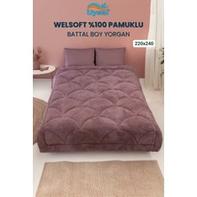 Uysal Yorgan Welsoft Akfil Midye Desen Battal Boy Yorgan GÜL KURUSU