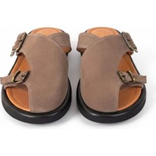 Ne&Ve Shoes Süet Hakiki Deri Iki Tokalı Kadın Sabo Terlik