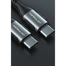 SARVONA Konfulon DC43 Type-C To Type-C 1m Örgü 60W Hızlı Şarj Kablo - Yeşil