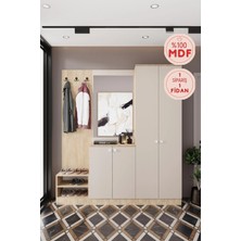 Evora-19 188 cm Lüks, Mdf Vestiyer Portmanto Dolabı.