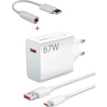 MikroZen Power xiaomi Redmi Uyumlu USB Type-C 6A 67W Hızlı Şarj Cihazı ve Kulaklık Dönüştürücü Çevirici