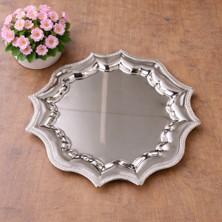 Zucci Home Metal 4'lü Yıldız Gümüş Servis Tepsisi 25X25 cm | Modern ve Dekoratif Sunum Tepsisi