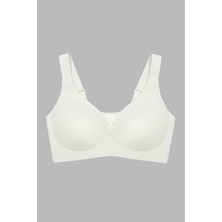 Cottonhill Seamless Bra - Balance | Krem Lazer Kesim Taşlı Dikişsiz Toparlayıcı Büyük Beden Kadın Sütyen