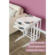 Hediyeler Kapında "navis" 3'lü Metal Zigon Sehpa Takımı Metal Ayak Yan Sehpa Seti