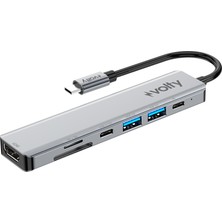 Volty Type-C Çoğaltıcı Hub 7 In 1 | 4K Hdmı, 100W Pd, Sd/tf, USB 3.0, Alüminyum (V0301004)