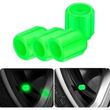 Otokap Universal 4 Adet Toz Geçirmez Fosforlu Yeşil Pilsiz Parlayan Araba Motorsiklet Bisiklet Lastik Sibop Kapağı