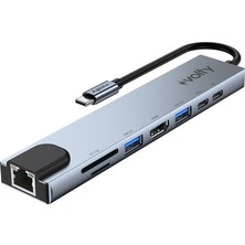 Volty Type-C Çoğaltıcı Hub 8 In 1 | 4K Hdmı, 100W Pd, Ethernet, Sd/tf, USB 3.0 (V301001)