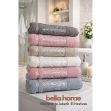 Bella Home Orta Jakarlı El & Yüz Havlusu | 50X90 cm | 6 Adet | %100 Pamuk | Şık & Kullanışlı | Yumuşak ve Emici