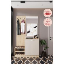 Evora 15 Modern Portmanto Askılı Vestiyer Vizon - Lefkas