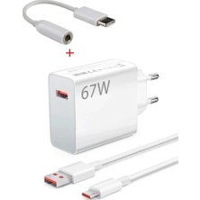 MikroZen Power xiaomi Redmi Uyumlu USB Type-C 6A 67W Hızlı Şarj Cihazı ve Kulaklık Dönüştürücü Çevirici