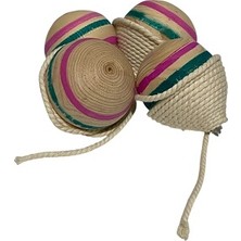 Mobilreyon 4 Adet Ahşap Topaç + 2 şer Metre İpiyle Geleneksel Nostalji Oyuncak