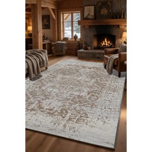 Kilim Home Vintage Etnik Desenli Bej Vizon Kilim Halı – Salon Oturma Odası Modern Eskitme Görünüm