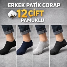 Lacivert 12 Li Ekonomik Paket Pamuklu Erkek Patik Corap