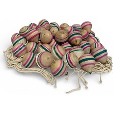 Mobilreyon 50 Adet Ahşap Topaç + 2 şer Metre İpiyle Geleneksel Nostalji Oyuncak