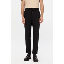Twn Slim Fit Siyah Armürlü Jogger Pantolon 4EC03KV703503