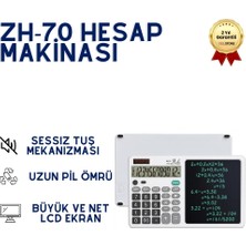 Hzl 2 Adet Kalemli LCD Ekranlı Hesap Makinesi - Not Defterli Dijital Yazı Tahtası 12 Hane Masaüstü Hesap Makinası