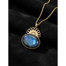 Roza Silver 925 Ayar Gümüş Halef Dizisi Gözyaşı Kolyesi,  Lapis Lazuli Doğal Taşlı Elişi Telkari Gümüş Kolye