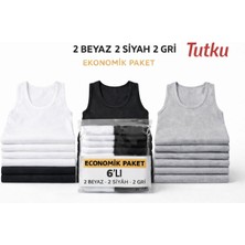 Tutku 6 Erkek Penye Atlet Çok Renkli %100 Pamuklu Rahat Kesim Nefes Alabilir İç Giyim