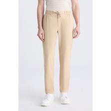 D'S Damat Ds Damat Relaxed Fit (Pilesiz) Bej Diyogonal Tencel™-Pamuk Karışımlı Likralı Jogger Pantolon 4HC03AD05321M