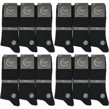 Bambu Erkek Çorap Siyah 12 Çift Kutulu