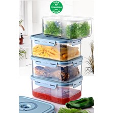 Feyza Design Vakumlu Yemek Saklama Kabı Seti, 1900 Ml, 4'lü, Güçlü ve Dayanıklı