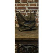 Amabel Jewelerys Melo Metal Askı Detaylı Kadın Omuz Çantası Kahverengi