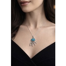 Miraç Gümüş Takı Atölyem 925 Ayar Gümüş Firuze Doğal Taş Kolye