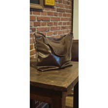 Amabel Jewelerys Melo Metal Askı Detaylı Kadın Omuz Çantası Nefti