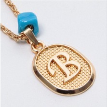 Marsilyan Plastik Boncuklu Burgulu Harfli Kolye