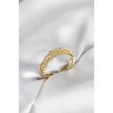 Claris Gold Renk Minimal Yıldızlı Model Kadın Yüzük