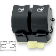 İzipec Clio 4 Cam Düğmesi Sol Çiftli Sürücü Tarafı Beyaz Işıklı (Anc 248)